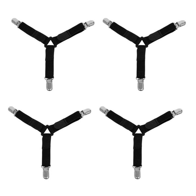 Ficarrico Funda de Cama de 3 Cabezales Soporte de Clip Fijo colchón Clip Antideslizante Hebilla Fija Funda de Cama Clip Fijo Cinturón elástico Antideslizante Clip de Cama