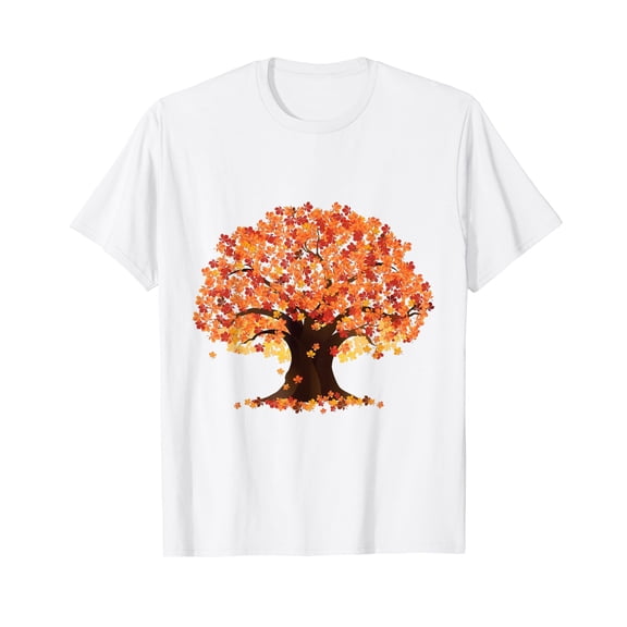 Autumn Tree Leaves Nature Forest Fall For Men White T-Shirt
