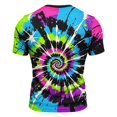 thumbnail image 5 of WAYUTE Men's Short Sleeve Tie Dye Casual Shirt Graphic Basic Tees Summer Short Sleeve Crewneck T-Shirt Fashion Outdoor,L, 5 of 5