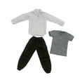 thumbnail image 4 of 3x 1/6 Escala Ropa Masculina Traje Pantalones Camisas Vestir Elegante Niños Regalos Ropa Blanco, 4 of 9