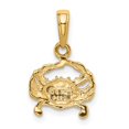 thumbnail image 5 of Diamond2Deal 14K Yellow Gold Crab Pendant for Women (L- 0.63 inch, W- 0.44 inch), 5 of 6