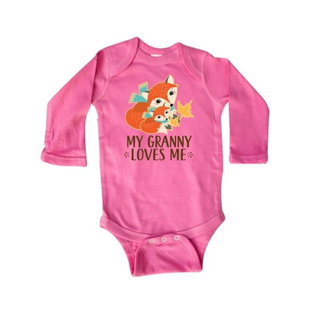 

Inktastic Granny Loves Me Gift Fox Gift Baby Boy or Baby Girl Long Sleeve Bodysuit