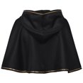 thumbnail image 3 of Huchen Renaissance Medieval Hooded Cape Adult Polyester Cloak Halloween Party Victorian Capelet for Adults (Black), 3 of 4