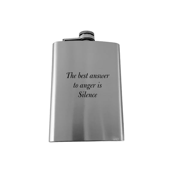 8oz The Best answer to anger is Silence Marcus Aurelius SS Flask L1