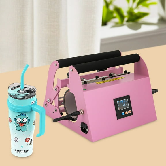 Tumbler Heat Press, Pink Iron Car Cup Mug Press Heat Machine, Tumbler Heat Press Machine 500W 110V Car Cup Mug Press Machine