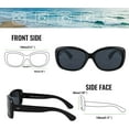 thumbnail image 4 of FEISEDY Vintage Square Polarized Sunglasses for Women Men Havana Thick Wrap Frame B2703, 4 of 13