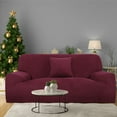 thumbnail image 4 of PiccoCasa Velvet Plush Stretch Sofa Slipcover with Cushion Cover, Burgundy Large, 4 of 6
