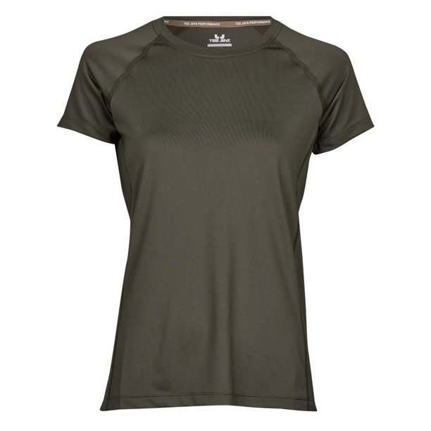 Tee Jays- Camiseta de manga corta de secado rápido para mujer (Verde Intenso)
