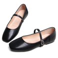 thumbnail image 3 of Zapatos planos Mary Jane WENJIAZHIZHI para mujer, talla 7, negros, 3 of 7
