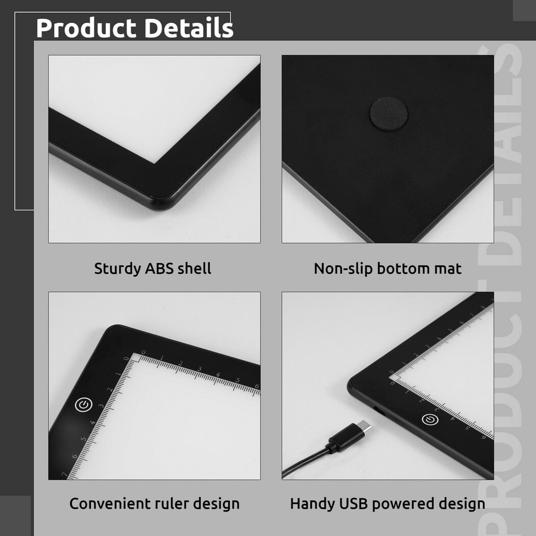  Light Drawing Pad, 【5 Brightness / 4 Magnets】XZN A4