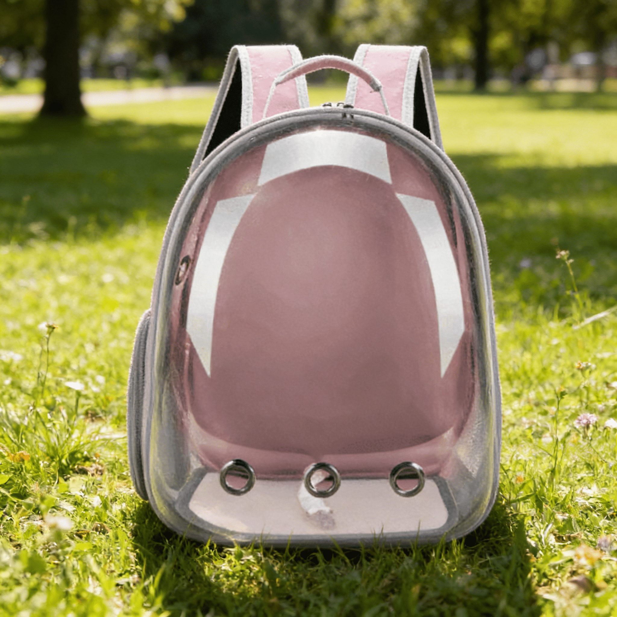 GASTROPOD 2026 New Cat Carrier,Anxiety-Relieving Transparent Window Cat Backpack,Comfortable 360°Breathable Mesh Cat Backpack Carrier,Expandable Space Cat Bag,Pink
