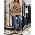 thumbnail image 5 of Women's Crewneck Batwing Long Sleeve Sweaters 2023 Fall Oversized Ribbed Knit Side Slit Pullover Tops, 5 of 12