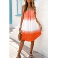 thumbnail image 1 of Women's Orange Ombre Tie-dye Sleeveless Flowy Dress, 1 of 14