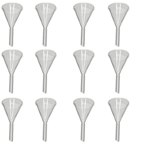 Funnel Short Stem Glass 40mm Diameter Opening. Pack of 12.