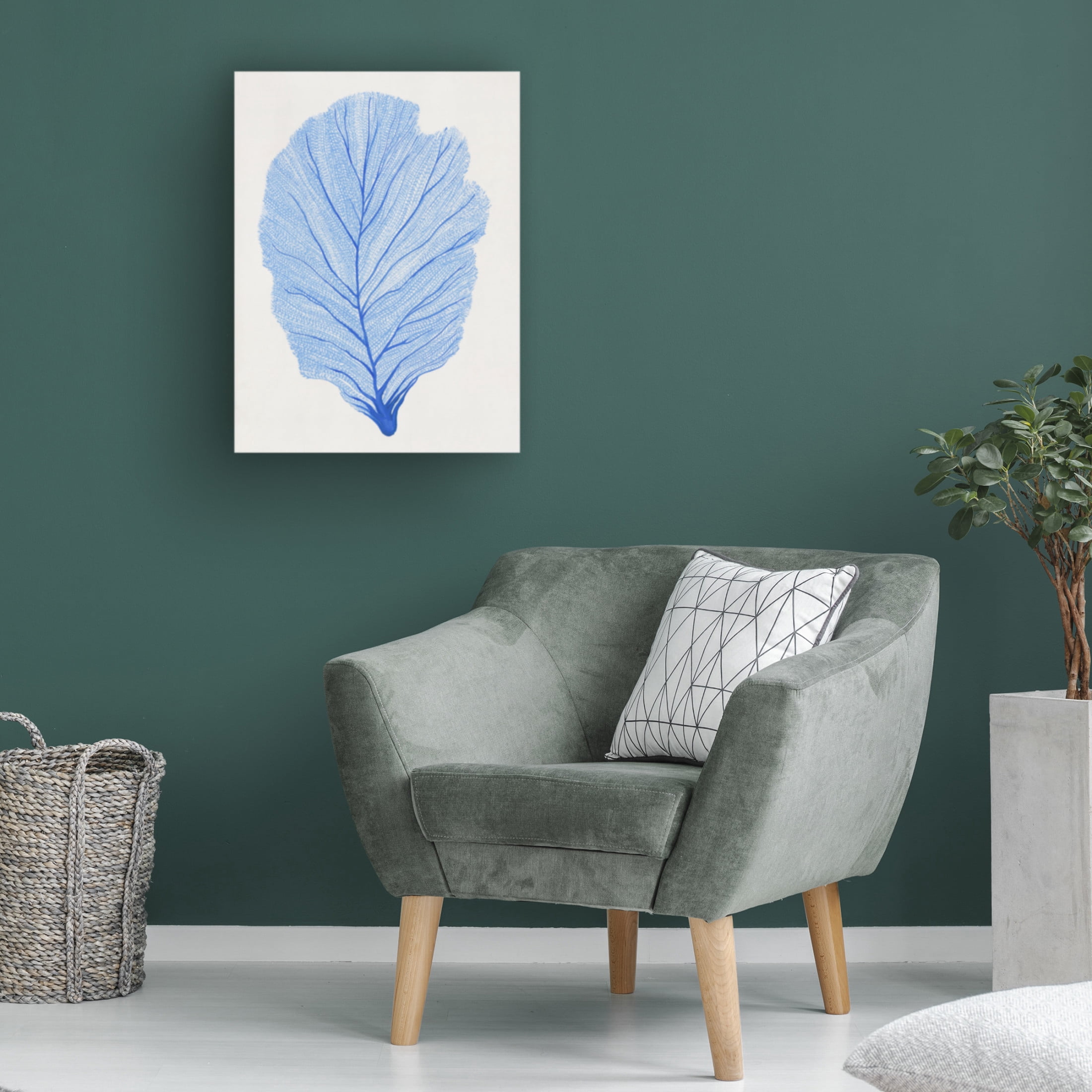 Canvas Wall Art - Tim OToole 'Indigo Sea Fan II' Wall Art for Living Room, Bedroom, or Office Décor by Trademark Fine Art - 18 x 24 Inches