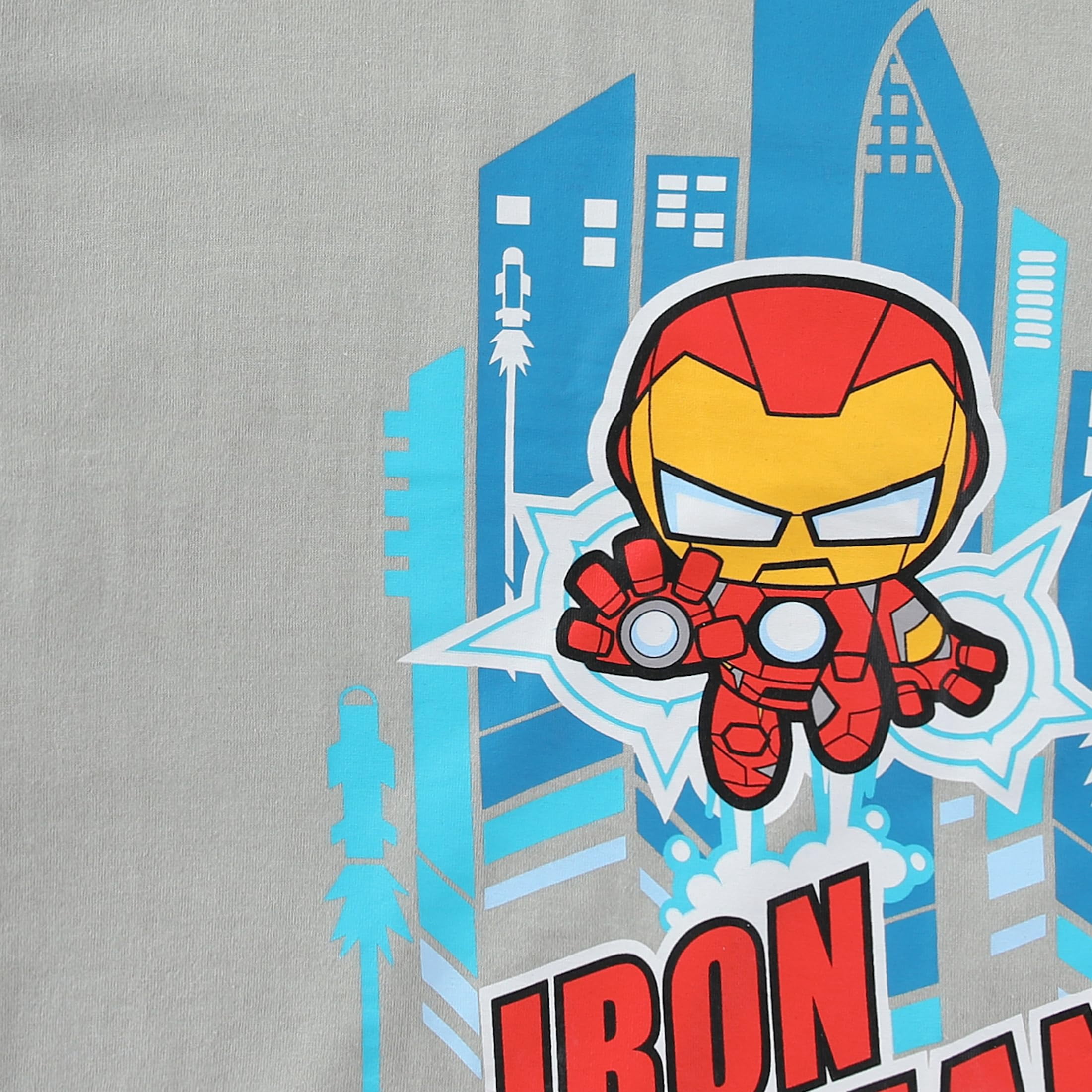 Marvel Avengers Iron Man Spider-Man Captain America Black Panther Short Sleeve T-Shirt (Boys), 4 Pack, Sizes 3T-7