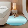 thumbnail image 3 of Round Area Rug 5ft,Love Nautical Anchor on Blue Washable Carpet Non-Slip Runner Accent Rugs Indoor Floor Mat for Bedroom Living Room Decor,Classic Horizontal Stripes, 3 of 9