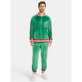 thumbnail image 2 of Jolly Knits Men's and Big Men's Velour Christmas Track Jacket and Pants Set, 2-Piece, Sizes S-3XL, 2 of 5