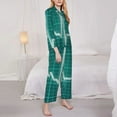 thumbnail image 3 of Goofa ECG Wave Printed Women’s 2 Piece Pajama Set Super,Pajamas Women's Long Sleeve Sleepwear Soft Button Down Loungewear Pjs Lounge Set Nightwear-Large, 3 of 9
