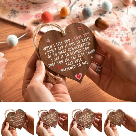 

KEFEI Mother Day Sign Plaque Touching Words Sentence Curved Meaningful No Thorns Clear Printing Show Gratitude Thank You Hear Print Mother Day Wood Pendant Mother Gift
