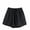 Black, variant on KIHOUT Women's Solid High Waisted Hemp Blend Casual Shorts Elastic Drawstring Waist Pocketed Loose Fit Summer Lounge Wear