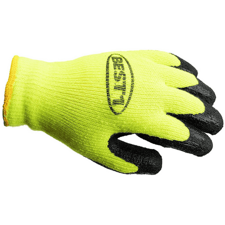 - BEST1 Winter Insulated Rubber Latex Coated Work Gloves, Crinkle Pattern - Lime / Medium
