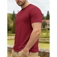 thumbnail image 5 of Dwellite Mens Pullover T Shirts Basic Short Sleeve Lightweight Tshirt Casual Crew Neck Solid Shirts for Men Wine M, 5 of 6