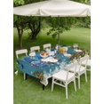 thumbnail image 3 of Outdoor Tablecloth with Umbrella Hole and Zipper, Blue Teal Gnomes Christmas Rectangle Table Cloth 60x84 Inch Waterproof Tablecloth, Xmas Tree Balls Snowflake Picnic Table Cover for Patio Camping, 3 of 7