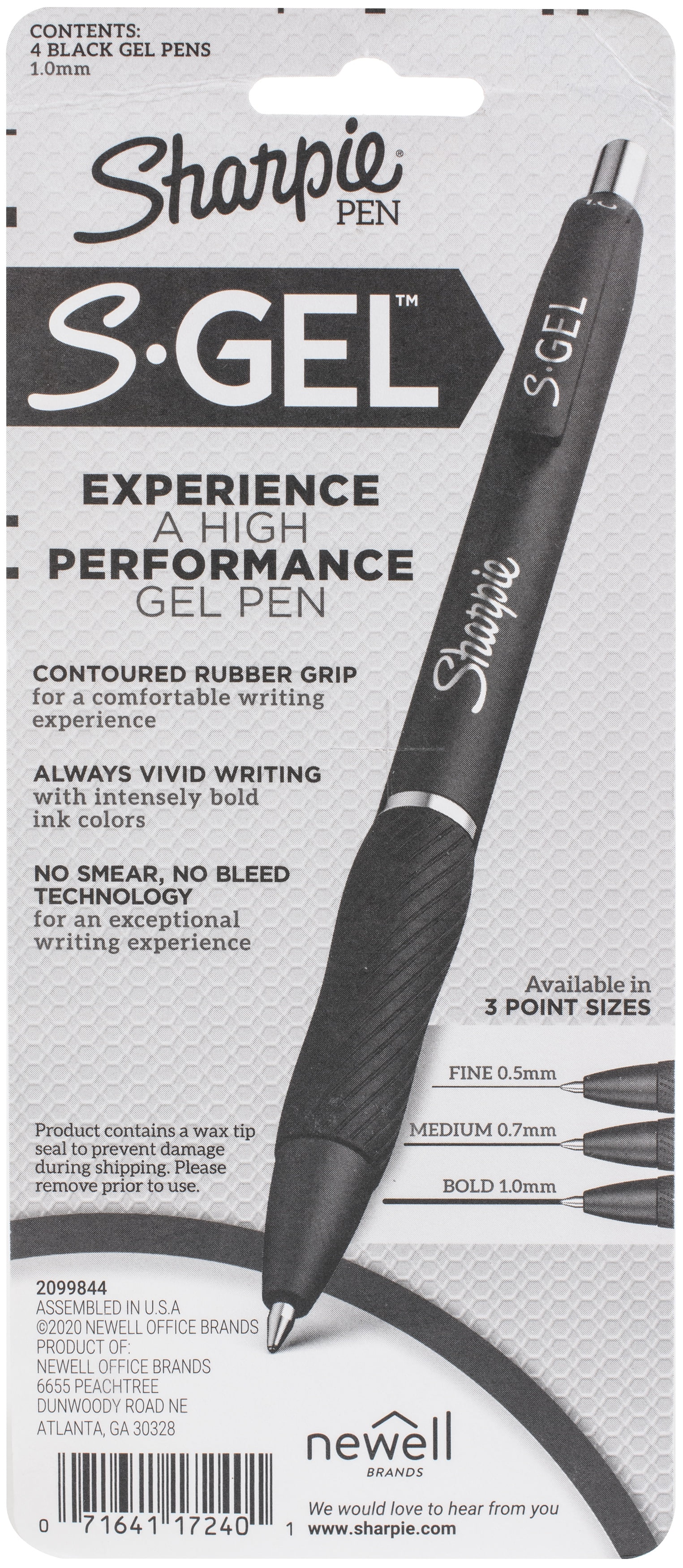 Sharpie SGel 1Mm Bold Point Pens 4/PkgBlack Walmart Canada