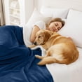 thumbnail image 3 of Dog Blankets for Small Dogs - Waterproof Cat Blanket Washable - Fleece Puppy Blanket, Soft Plush Reversible Throw Protector for Bed Couch Car Sofa, 27"X40", Navy Blue, 3 of 5