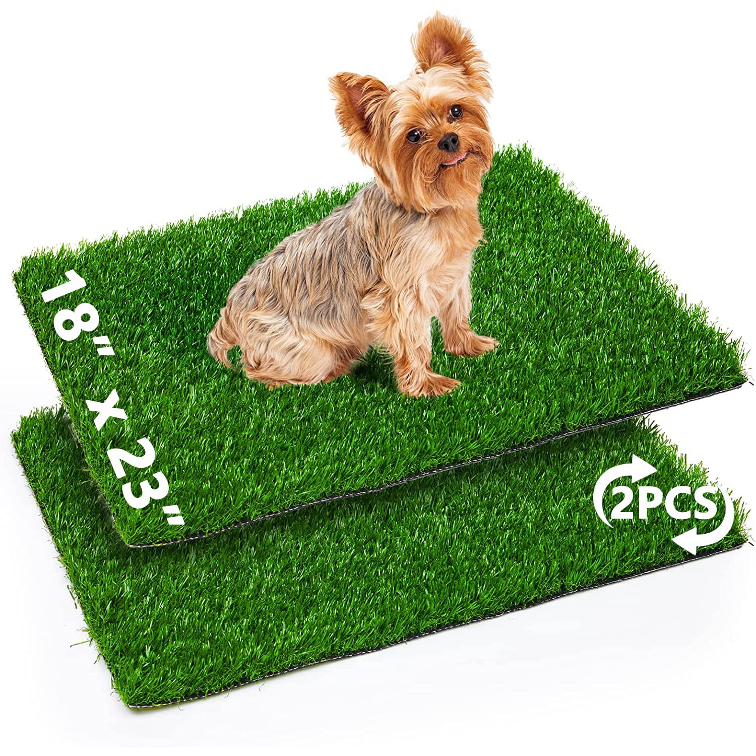 18 x 23 inch Artificial Grass Puppy Pee Pad, 2Pack Reusable Fake Grass Turf for Dog Potty