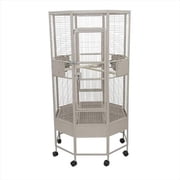 52" Diameter Octagon Parrot Cage, 1" Bar Spacing OCT5252 Black