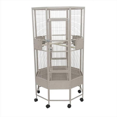 52" Diameter Octagon Parrot Cage, 1" Bar Spacing OCT5252 Black