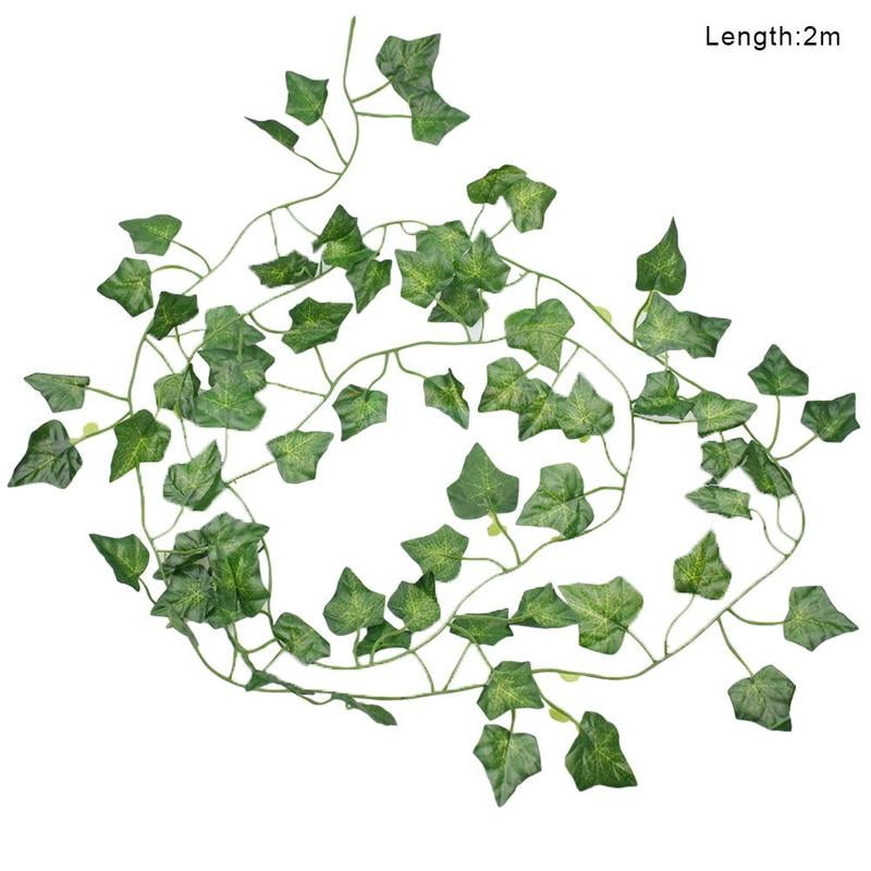 2M Artificial Ivy Vine Leaf Fake Foliage Flowers Garland Green Rattan Plants Top 