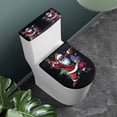 thumbnail image 3 of HELLHERO Christmas Toilet Lid Cover and Toilet Tank Lid Cover Elastic Edge Fits All Toilet Shapes Elastic Bottom Easy to Clean Stretch for 17x21 Inches, 3 of 8