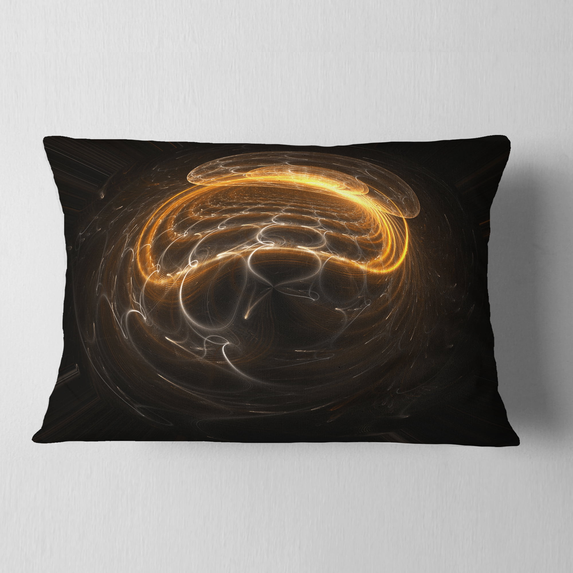 Designart Beautiful Fractal Sphere Pattern - Flower Throw Pillow - 12x20