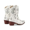 thumbnail image 4 of Women's Cowboy Cowgirl Western Boots Embroidered Chunky Heel Ankle Boot Retro Country Slip on Short Booties, 4 of 8