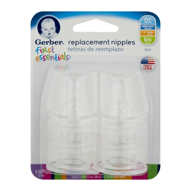 First Essentials by NUK Bottle Nipple Replacements, 6 Pack Walmart