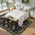 thumbnail image 3 of Moynesa Insect 8'x10' Large Area Rugs for Living Room Washable Natural Bedroom Rug Vintage Cottage Accent Carpet for Dining Room Nursery Office Sunroom Stain Resistant Non Slip, Black, 3 of 12