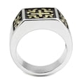 thumbnail image 3 of Luxe Jewelry Designs Men's Two-Tone 14K Gold Ion Plated Stainless Steel Cross Design Ring - Size 10, 3 of 4