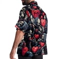 thumbnail image 3 of Love Men's Short Sleeve Shirts, Casual Hawaiian Print Button Down Summer Beach Top Unisex, 3 of 6