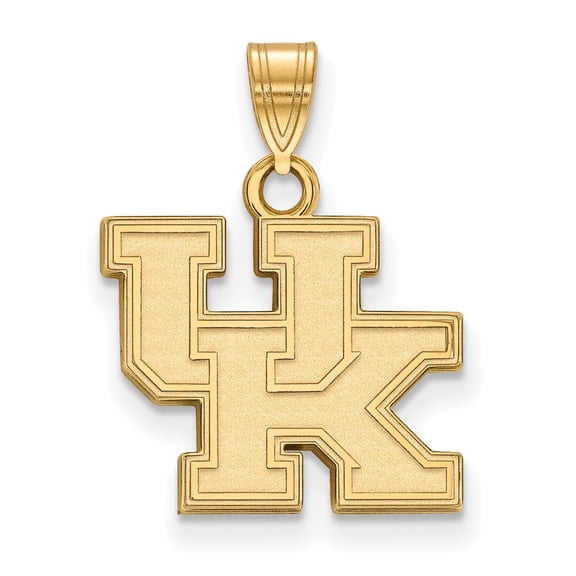 Real 14kt Yellow Gold LogoArt University of Kentucky Small Pendant; for Adults and Teens; for Women and Men