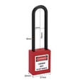 thumbnail image 4 of Unique Bargains Lockout Tagout Locks 3 Inch Shackle Key Different Padlock Plastic Lock Red 2 pcs, 4 of 4