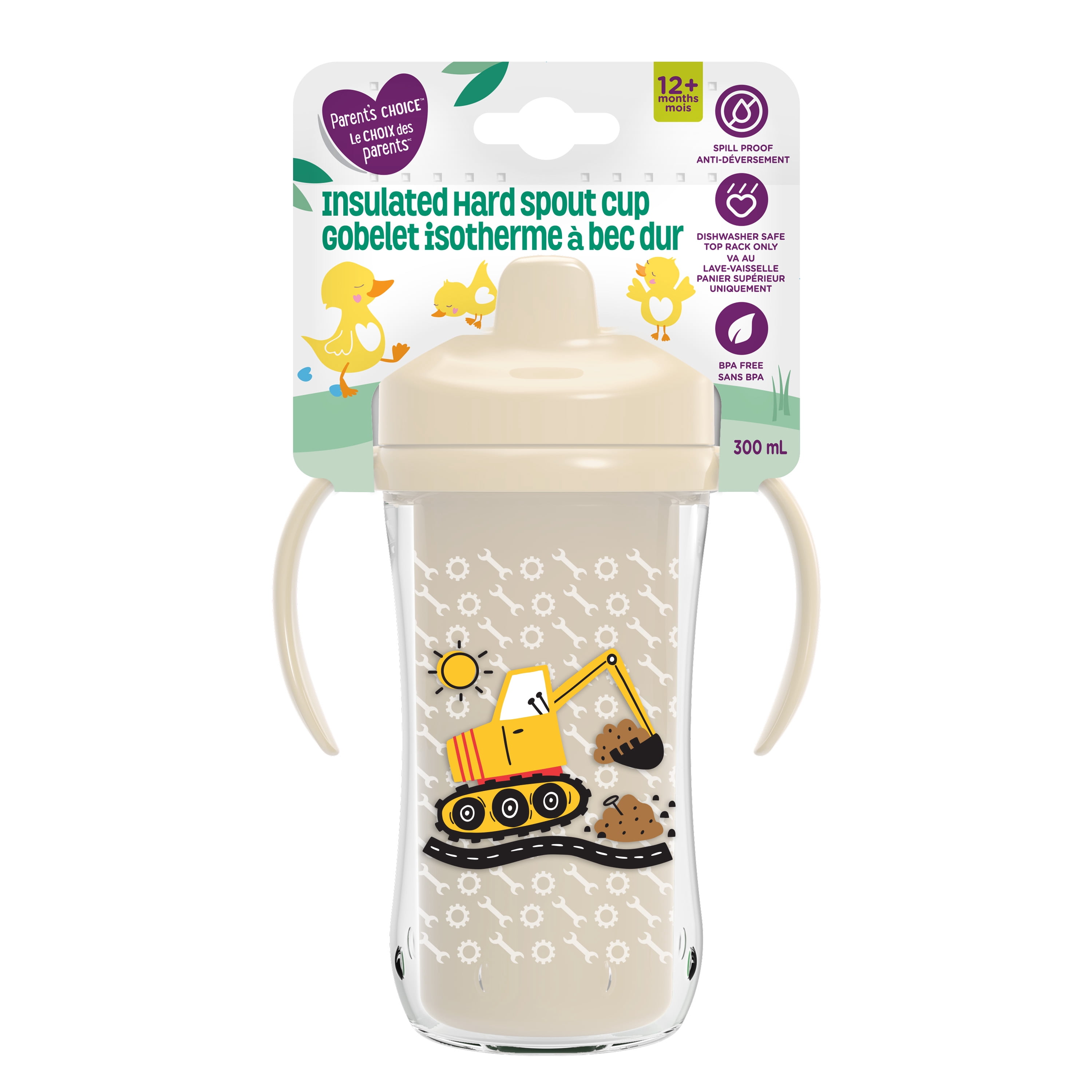Parent's Choice Insulated Hard Spout Cup, 12 months+, Excavator
