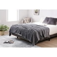 thumbnail image 5 of Grey Ribbed Twin Blanket 60X80 100% Polyester, 5 of 5