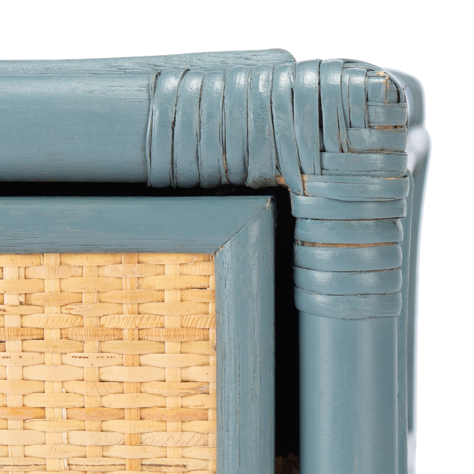 SAFAVIEH Roya Rustic 1 Drawer 1 Shelf Nightstand, Blue Grey/Natural