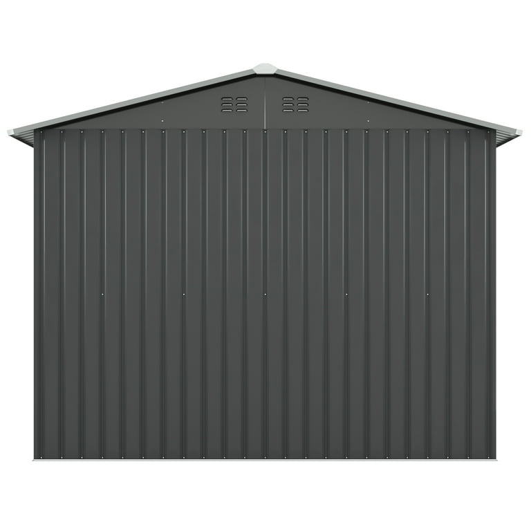 HOGYME 8'x8' Steel Outdoor Shed, Weather-Resistant Utility Tool