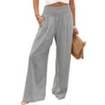 thumbnail image 4 of Oalirro High Waist Wide Leg Pants for Women 0 Gray Trousers with Pockets S, 4 of 8