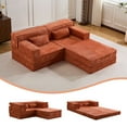 thumbnail image 6 of Compression Mahjong Sofa,Convertible Floor Sofa Bed,DIY Boneless Modular Sectional Sofa,No Assembly Required,Circle fleece fabric,Oversized 3 Seater with 3 Pillows,White, 6 of 15