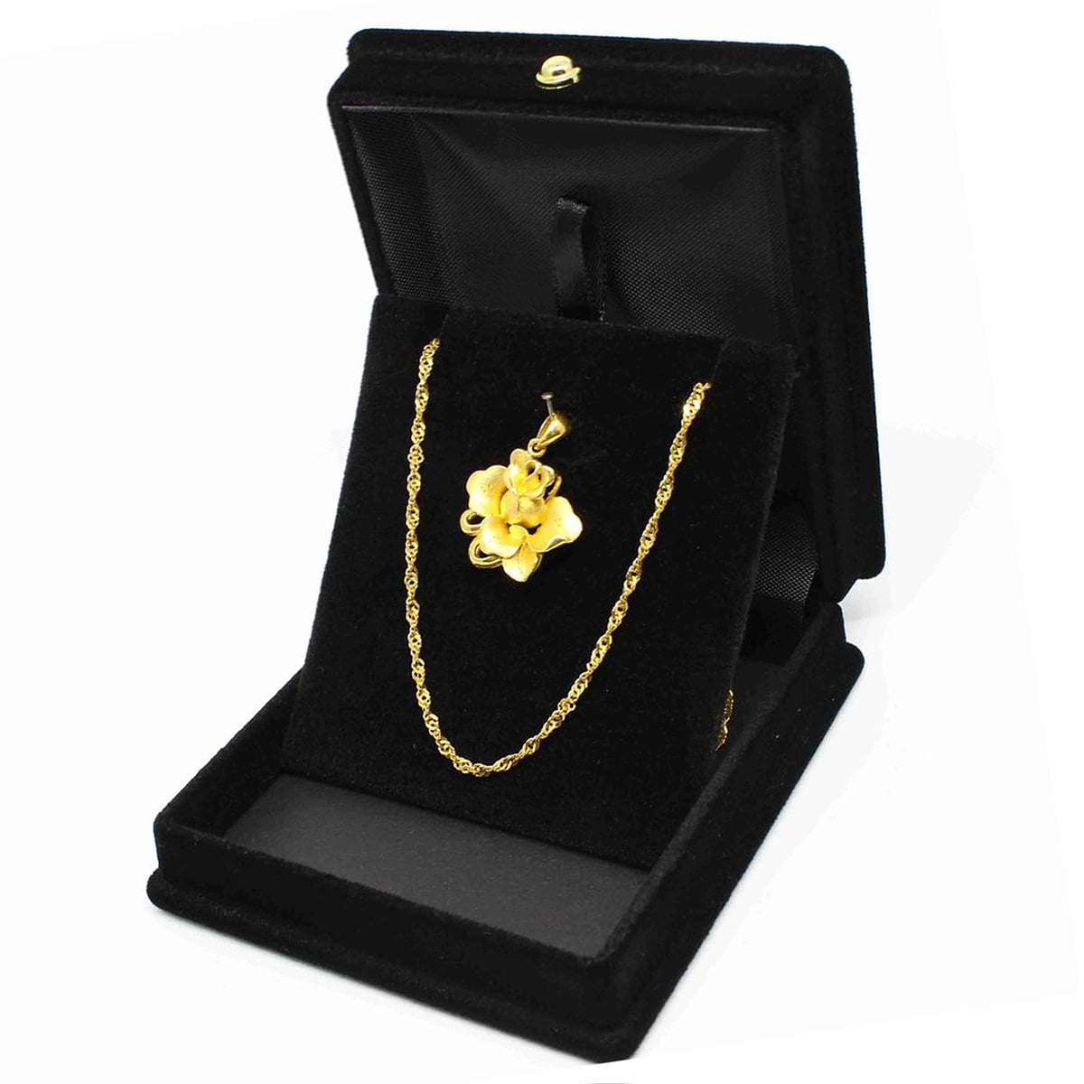 Black Velvet Jewelry Box Necklace Chain Display Storage Box Gift Case Organizer 